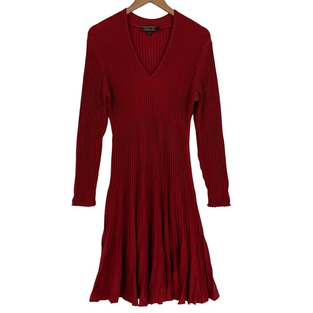 Peruvian Connection Julieta Pima Cotton Ribbed Dress in Salsa | Large - Picture 3 of 6